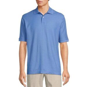 Roundtree & Yorke Gold Label Polo Shirt L Blue Supima Cotton Short Sleeve Pique